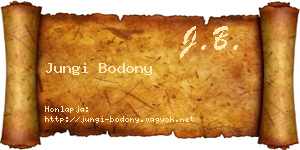 Jungi Bodony névjegykártya